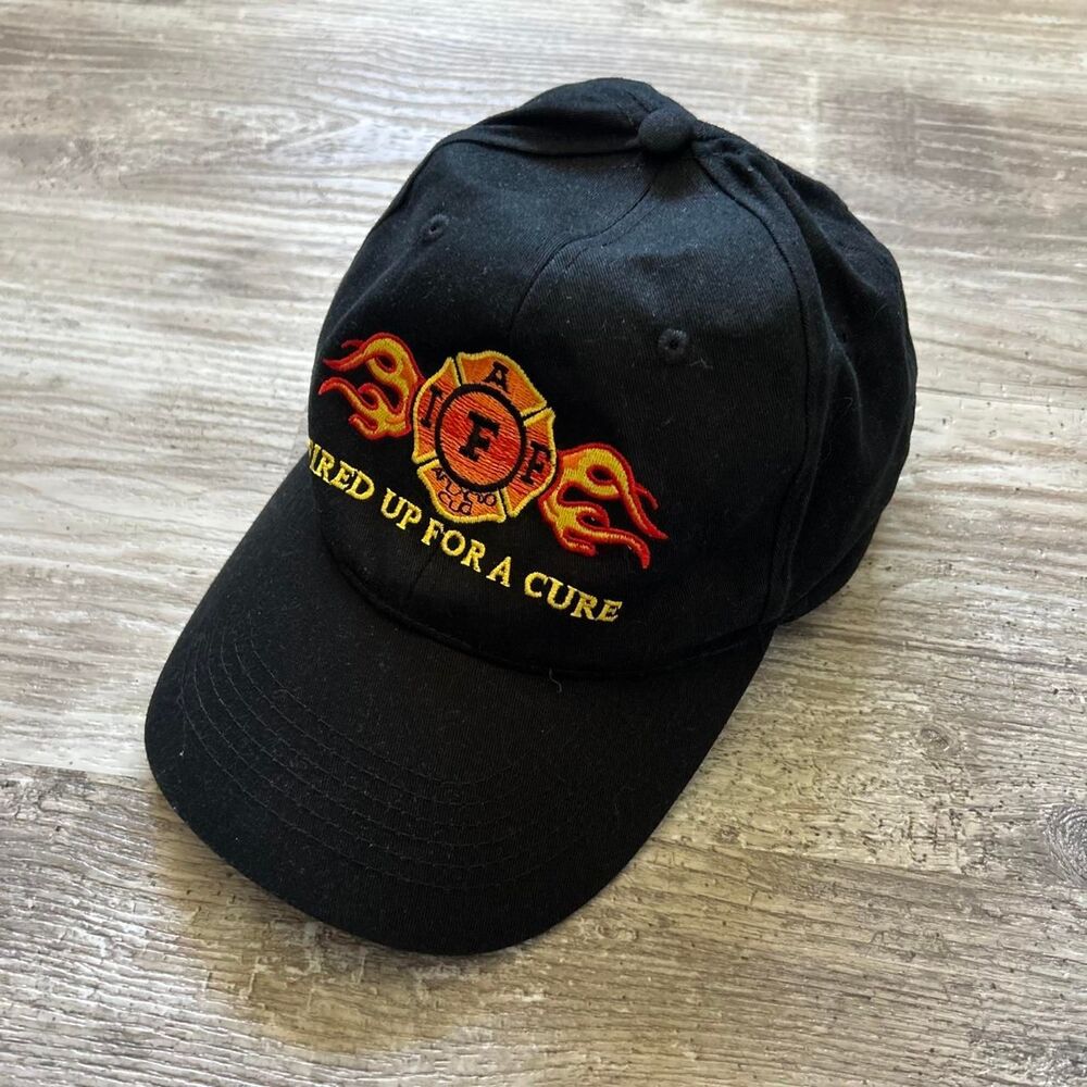 Firefighters cancer awareness black streetwear workwear charity cap